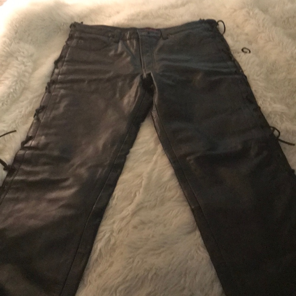Black leather pants